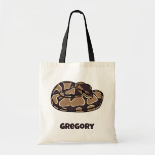 Ball Python Snake, Brown and Tan Personalized Tote Bag