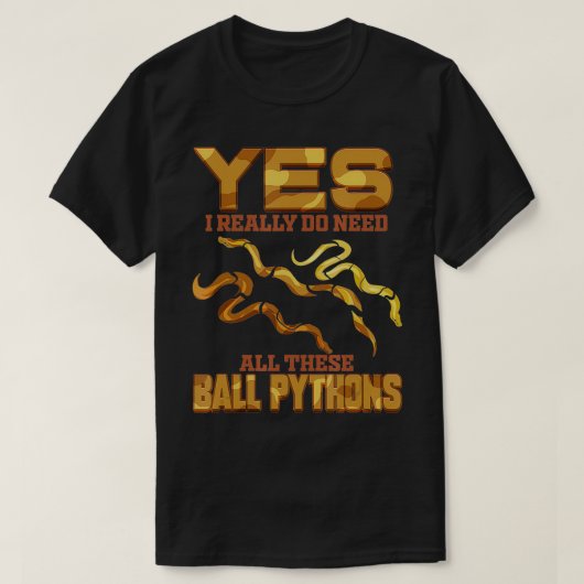 Ball Python Snake Herpetoloog Python T-shirt (Design voorkant)