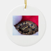 Ball Python Snake in Santa hat afbeelding Keramisch Ornament (Voorkant)