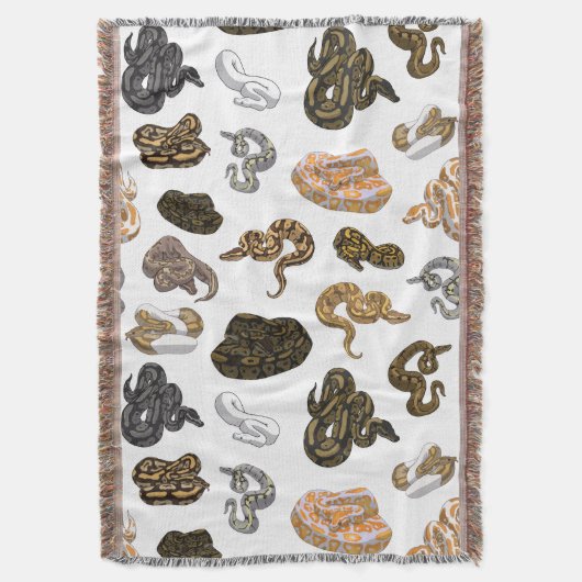 Ball Python Snake Morph Pattern Deken (Voorkant Verticaal)