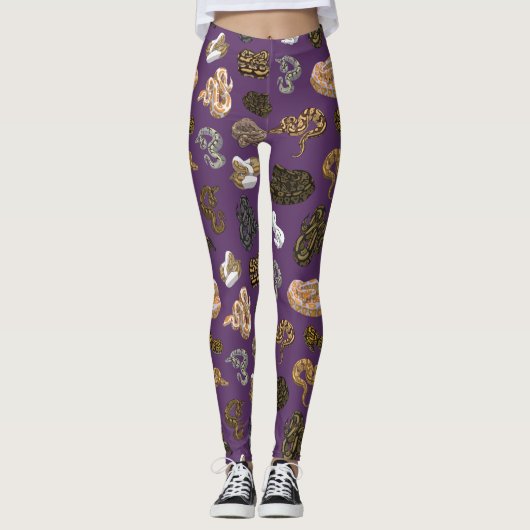 Ball Python Snake Morph Pattern Leggings (Voorkant)