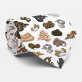 Ball Python Snake Morph Pattern Stropdas (Opgerold)