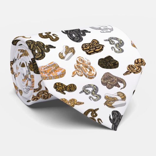 Ball Python Snake Morph Pattern Stropdas (Opgerold)