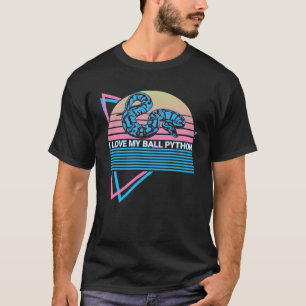 Ball Python Snake Retro Ik hou van mijn Ball Pytho T-shirt