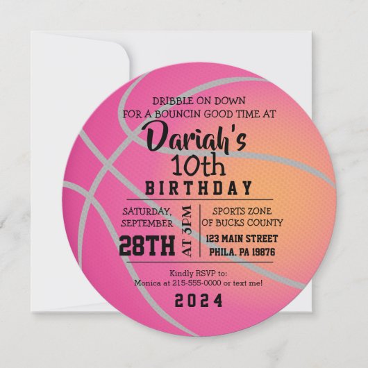 BALL ROUND Birthday Party nodiging Kaart (Voorkant)