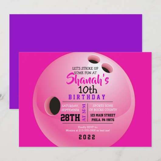 BALL ROUND Birthday Party nodiging Kaart (Voorkant / Achterkant)