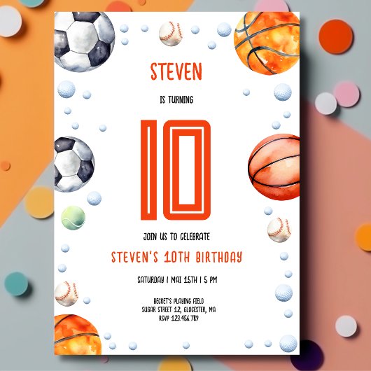 Ball sport kinderen verjaardag kaart