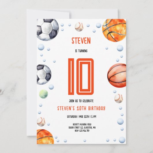 Ball sport kinderen verjaardag kaart (Voorkant)