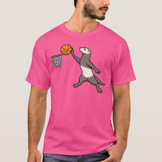 Ball Sports Dier Schattige Ferret Basketbal T-shirt