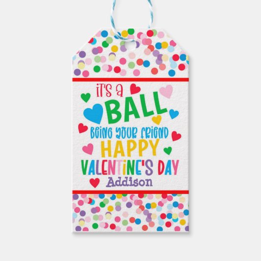 Ball-Valentijn voor tag Cadeaulabel (Voorkant)