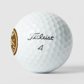Ball with Golfers Name & initials - monogram brown Golfballen (Logo)
