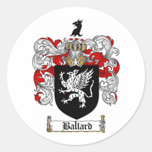 BALLARD FAMILY CREST - BALLARD WAPEN RONDE STICKER