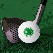 balle avec nom de golfeur et initiales monogrammée