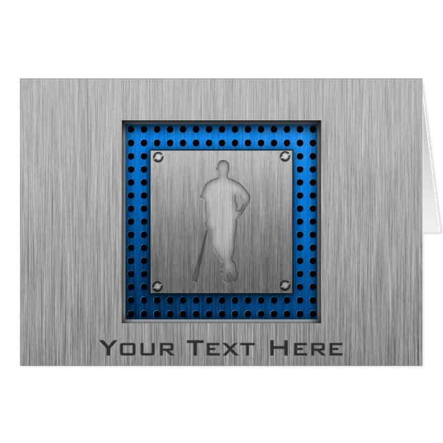 Balle de base-ball en métal brossé (Devant horizontal)