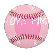 Balle de base-ball love pink (Devant)