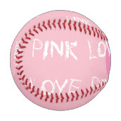 Balle de base-ball love pink (Devant Gauche)