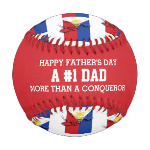 Balle De Baseball #1 Numéro 1 Papa CONQUEROR Philippines Drapeau