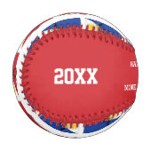 Balle De Baseball #1 Numéro 1 Papa CONQUEROR Philippines Drapeau (Devant Gauche)