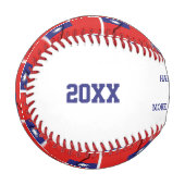 Balle De Baseball #1 Numéro 1 Papa CONQUEROR Taïwan Drapeau (Devant Gauche)