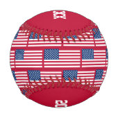 Balle De Baseball #1 Numéro 1 Papa CONQUEROR USA American Flag (Dos)