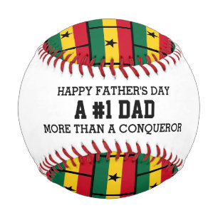 Balle De Baseball #1 NUMÉRO 1 PAPA Fête des pères GHANA DRAPEAU