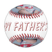 Balle De Baseball #1 Papa Fête des pères Photo Baseball (Devant)