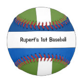Balle De Baseball 1er baseball customisé Green et Blue Baseball (Dos)