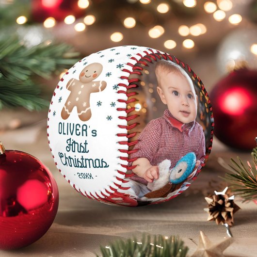 Balle De Baseball 1er Noël Gingerbread Homme 2 Photo