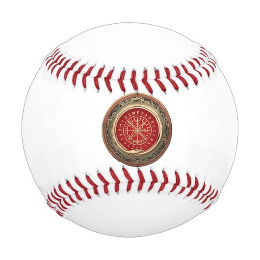 Balle De Baseball [310] Vegvisir - Viking Gold Magic Runic Compass (Devant)