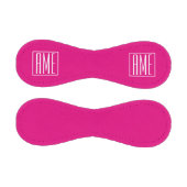 Balle De Baseball 3 Initiales Monogramme | Blanc sur rose chaud (Panneaux)