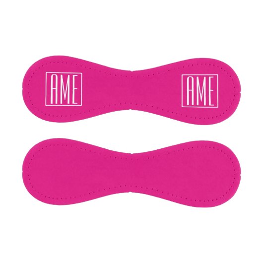 Balle De Baseball 3 Initiales Monogramme | Blanc sur rose chaud (Panneaux)