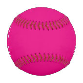 Balle De Baseball 3 Initiales Monogramme | Blanc sur rose chaud (Devant)
