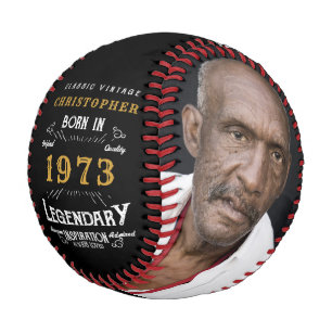 Balle De Baseball 50e anniversaire 1973 Monogramme Photo légendaire