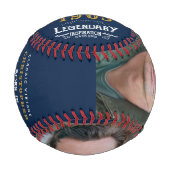 Balle De Baseball 60e anniversaire Né 1963 Monogramme Photo Légende (Devant)