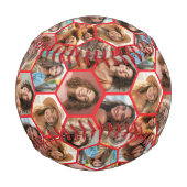 Balle De Baseball 7 Photo Collage - funky honeycomb motif - rouge (Devant)