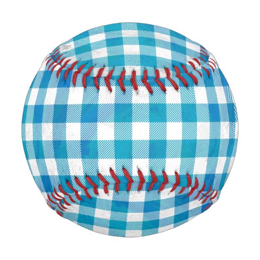 Balle De Baseball à damiers Buffalo Plaid bleu et blanc (Dos)