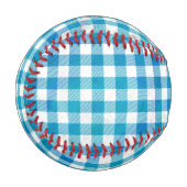 Balle De Baseball à damiers Buffalo Plaid bleu et blanc (Devant Gauche)
