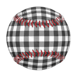 Balle De Baseball à damiers Plaid Noir Et Blanc