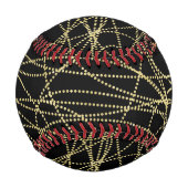 Balle De Baseball Abstrait brillant d'or noir (Dos)
