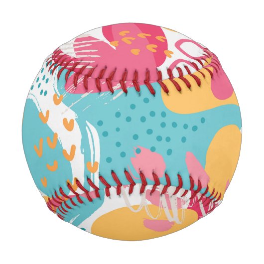 Balle De Baseball Abstrait Coloré (Devant)