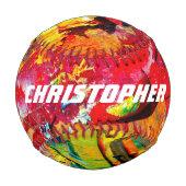 Balle De Baseball Abstraite De Palette Artiste Gaie (Dos)