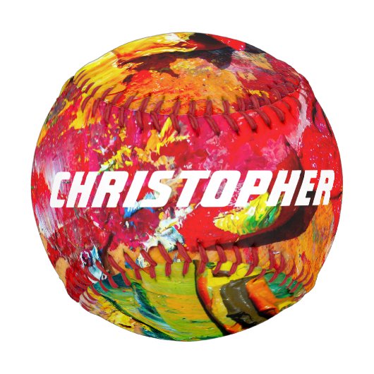 Balle De Baseball Abstraite De Palette Artiste Gaie (Devant)