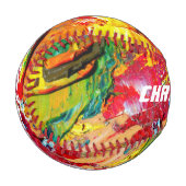 Balle De Baseball Abstraite De Palette Artiste Gaie (Devant Gauche)