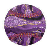 Balle De Baseball Agate Violet Parties scintillant Or Géode Votre No (Dos)