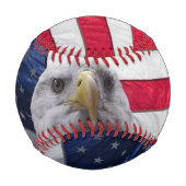 Balle De Baseball Aigle et drapeau américains (Dos)