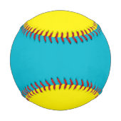 Balle De Baseball Ajouter le nom Custom Aqua Blue and Yellow Basebal (Dos)