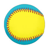 Balle De Baseball Ajouter le nom Custom Aqua Blue and Yellow Basebal (Devant Gauche)