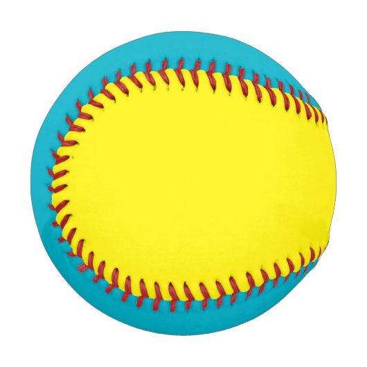 Balle De Baseball Ajouter le nom Custom Aqua Blue and Yellow Basebal (Devant Gauche)