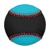 Balle De Baseball Ajouter le nom Custom Black et Aqua Blue Baseball (Dos)
