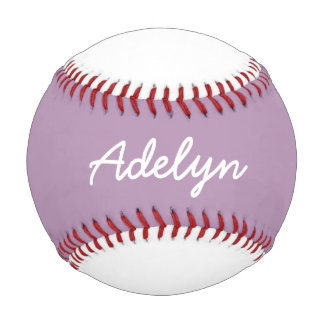 Balle De Baseball Ajouter le nom Custom White and Lavender Baseball